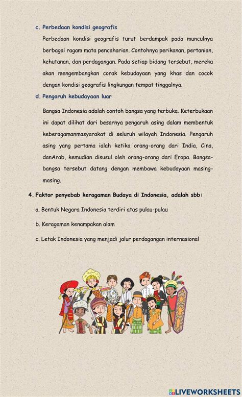 Keragaman Sosial Budaya Worksheet Live Worksheets