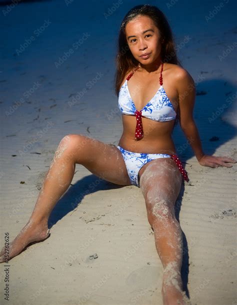 Beautiful Filipina Woman Sitting Her Bikini Stock Photo Hot Sex Picture