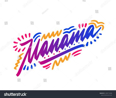 Manama Handwritten City Namemodern Calligraphy Hand Stock Vector