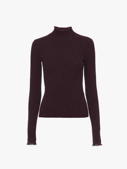 Chlo Fitted High Neck Sweater Chlo Th