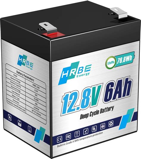 HRBEENERGY Batería de litio recargable LiFePO4 de 12 V 6 AH