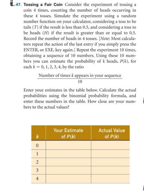 Solved Tossing A Fair Coin Consider The Experiment Of Chegg