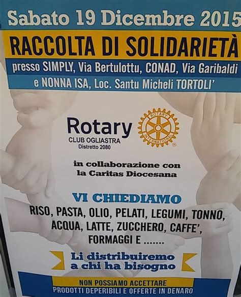 Il Rotary Club Organizza Una Raccolta Di Generi Alimentari Ogliastra