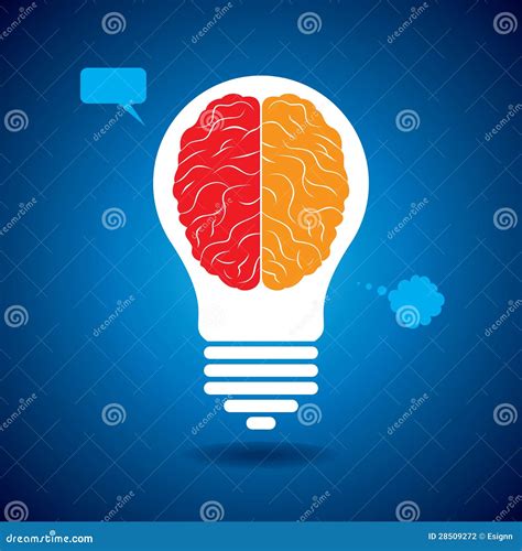 Brain With Idea Bulb Stock Vector Illustration Of Mind