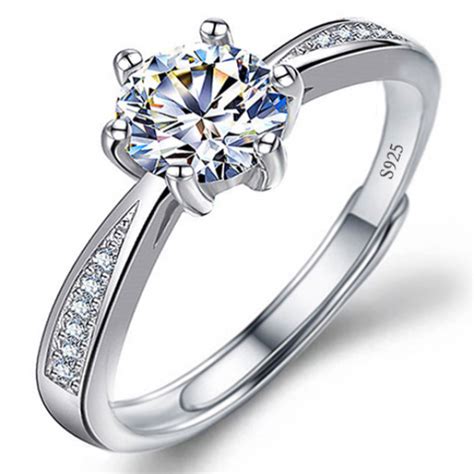 Rings Wedding Moissanite Carat Zircon Adjustable Diamond Ring K