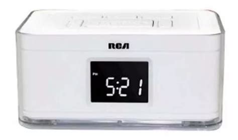 Radio Reloj Despertador Doble Alarma Am Fm Usb Marca Rca Color Blanco