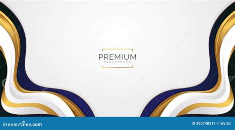 Abstract White Blue And Gold Luxury Background Stock Vector