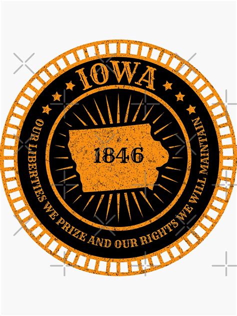 Iowa State Map Slogan Motto Ia Hawkeye State Sticker For Sale By