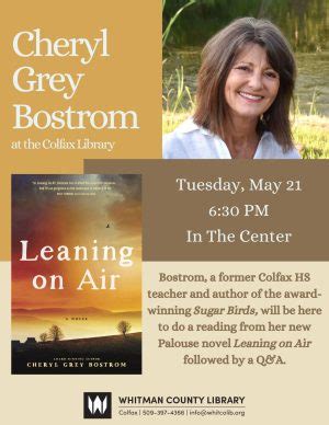 Colfax Library Hosting Author Cheryl Grey Bostrom Tuesday Pullman Radio