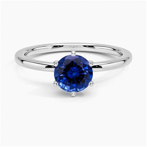 Lab Grown Sapphire Petite Comfort Fit Six Prong Solitaire Ring In K