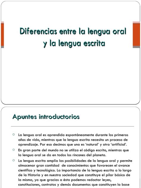 PDF Diferencias Lengua Oral Y Escrita Pptx DOKUMEN TIPS