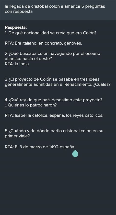 La Llegada De Cristobal Colon A America Preguntas Con Respuesta