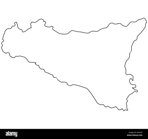 Mappa Della Sicilia Su Sfondo Bianco Foto Stock Alamy