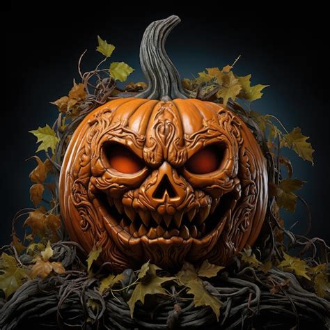 Premium Ai Image Evil And Scary Halloween Pumpkin Character On