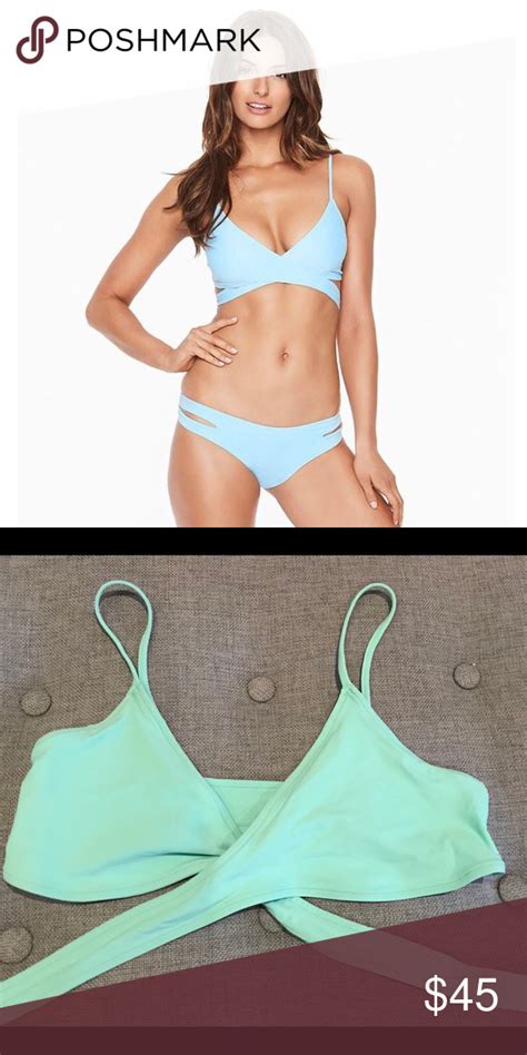 L Space Mint Green Wrap Bikini Top Wrap Bikini Top Bikini Tops Bikinis