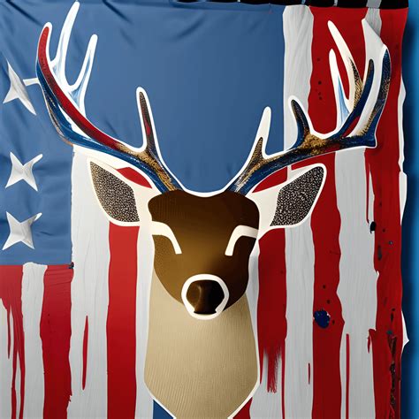 Deer Head American Flag Creative Fabrica