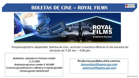 Boletas De Cine Royal Films Fonprocaps