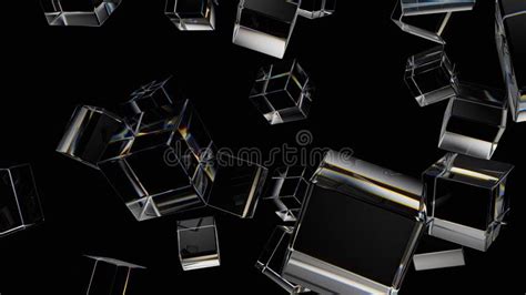 Dynamic Glass Cubes Rotating Camera Movement Corporate Concept