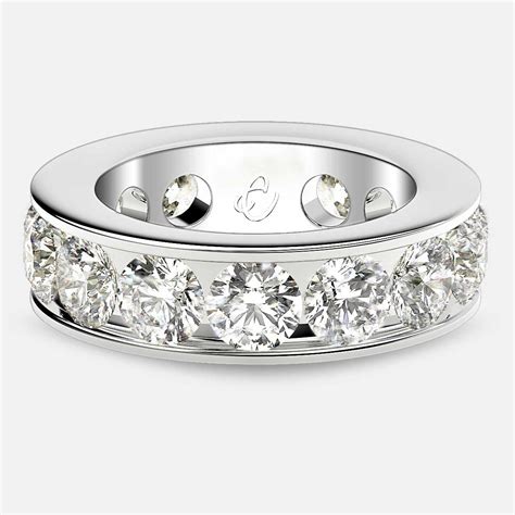 Channel Set Eternity Ring With Round Diamonds In K White Gold