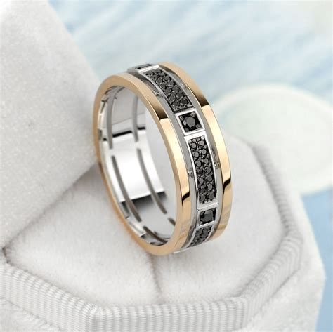 two tone wedding band men 8