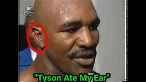 Evander Holyfield Post Fight Interview After Mike Tyson Bit His Ear