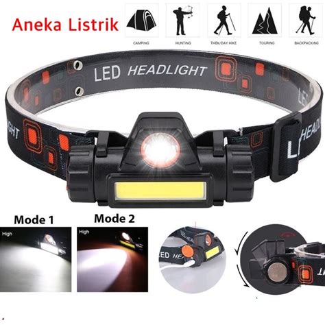 Jual Senter Kepala Led Cas Xpe Super Terang Murah Headlamp Cob Rechargeable Plus Magnet Shopee