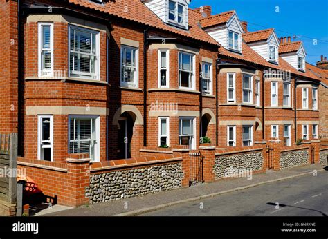 Row Of Modern Style Terraced Houses Sheringham North Norfolk England