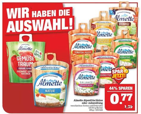 Almette Alpenfrischk Se Oder Zubereitung Angebot Bei Marktkauf