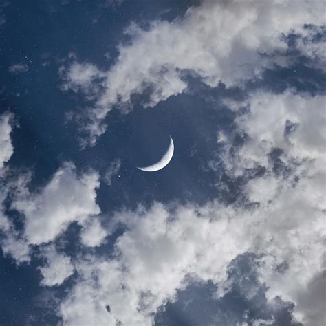 Crescent Moon Over Clouds Crescent Moon Over A Purple Sky · Free