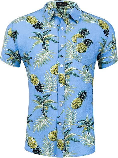 Herren Hawaiihemd M Nner Kurzarm Urlaub Sommer Aloha Bedruckter Strand