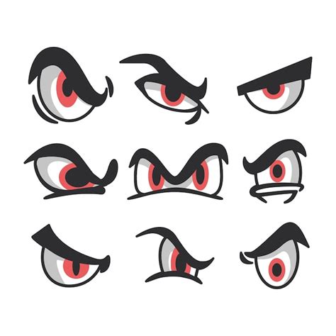 Premium Vector | Hand drawn angry eyes cartoon illustration