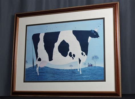 Vermont Cow By Warren Kimble Folk Art Print Framed 37 X 29 Americana