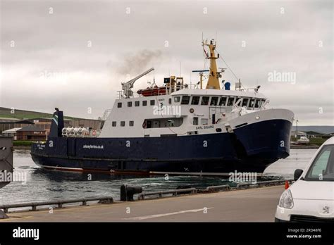 Kirkwall, Orkney Isles, Scotland, UK. 4 June 2023. The roro vehicle and ...