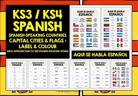 Spanish Speaking Countries Flags Worksheets Teaching Resources