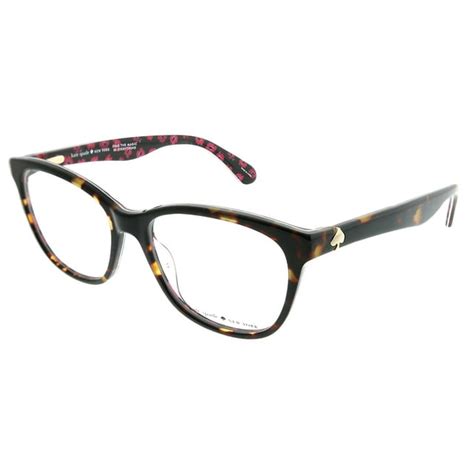 Kate Spade New York Plastic Womens Rectangle Eyeglasses Havana Pattern 51mm Adult