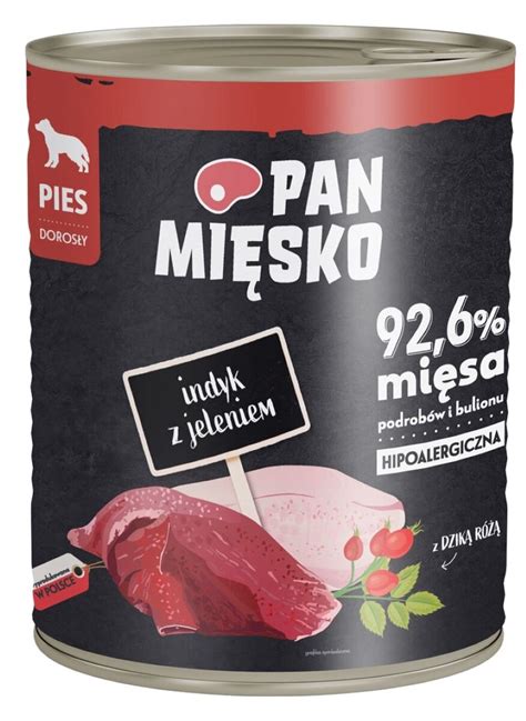 PAN MIĘSKO Indyk z jeleniem 800 g Karma dla psa niskie ceny i opinie