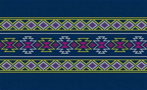 Premium Vector Knitted Ethnic Pattern Vector Cross Stitch Navajo