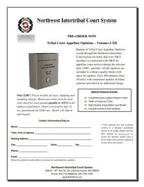 Fillable Online Nics Appellate Reporter Print Edition Order Form