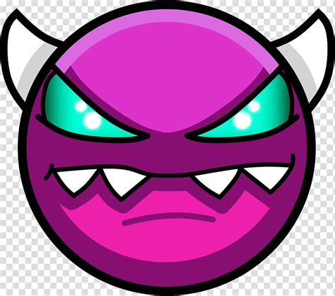 Geometry Dash Social Media Face Demon Transparent Background Png