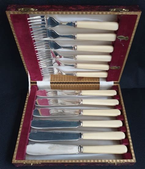 EPNS Super A Fish Cutlery Fish Set 12 Edwardian Catawiki