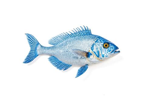 Bluefish Isolated On White Background Premium AI Generated Image