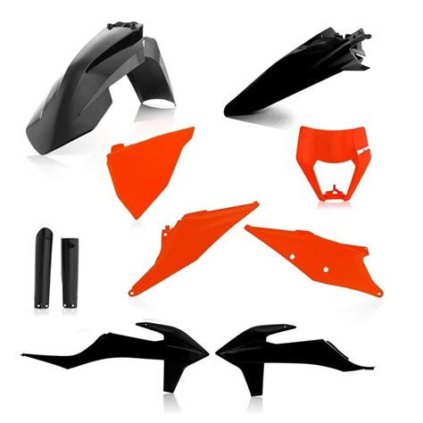 FULL KIT PLASTICOS ACERBIS NEGRO NARANJA KTM EXC 150 250 300 2020