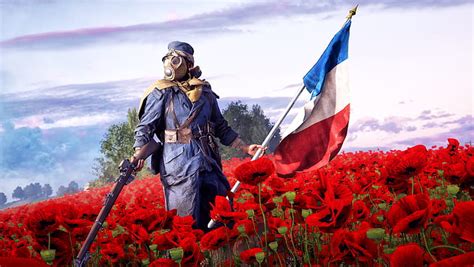 HD wallpaper: Battlefield, Battlefield 1, French Flag, Gas Mask, Poppy ...