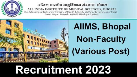 Aiims Bhopal Non Faculty Various Post Recruitment Apply Now