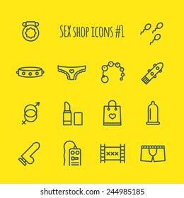 Sex Shop Line Icons Set 1 Stock Vector Royalty Free 244985185