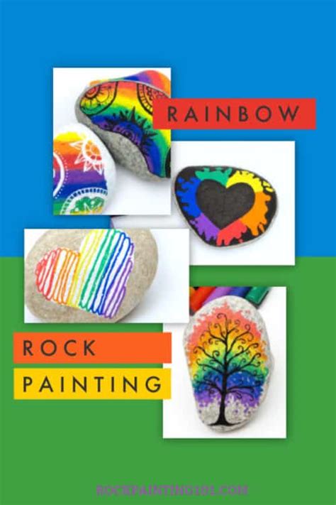 18 Rainbow Rock Painting Tutorials that make Stunning Rainbow Art!