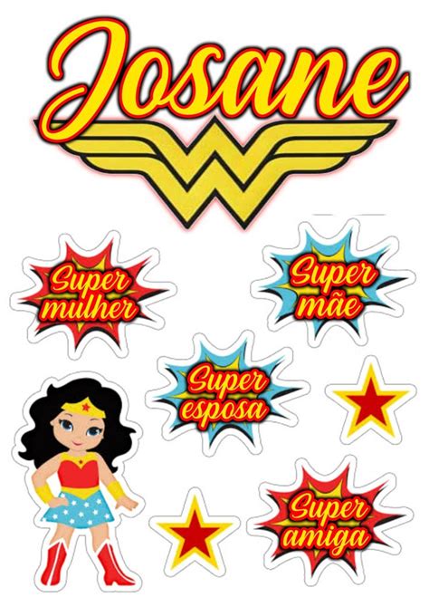 Topper Mulher Maravilha Wonder Woman Birthday Wonder Woman Party