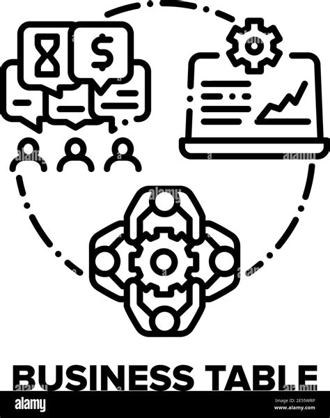 Business Table Vector Concept Black Illustrations Stock Vector Image And Art Alamy