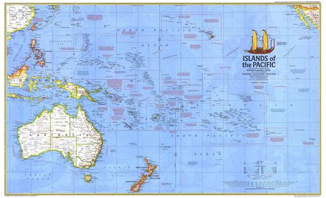 Islands of the Pacific 1974 Wall Map by National Geographic - MapSales