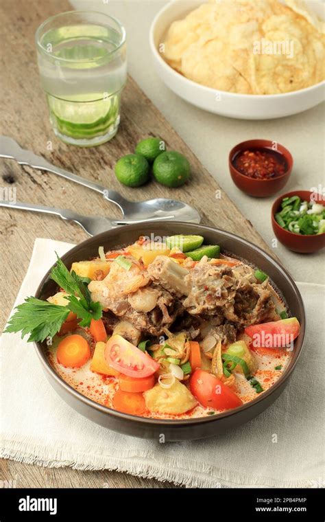 Soto Tangkar, Traditional Beef Ribs Cooked in Coconut Milk Soup from ...